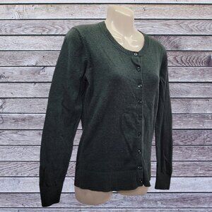 Gap Women's Cardigan Sweater Green Medium Button-up Long Sleeve